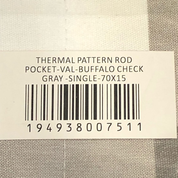 Gray Buffalo Check Curtain Valance Rod Pocket Country Farmhouse Plaid 70x15 NEW - Picture 3 of 5